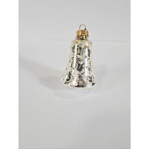 Vintage Krebs Mercury Hand Blown Ornate Glitter Glass Bell Christmas Ornament